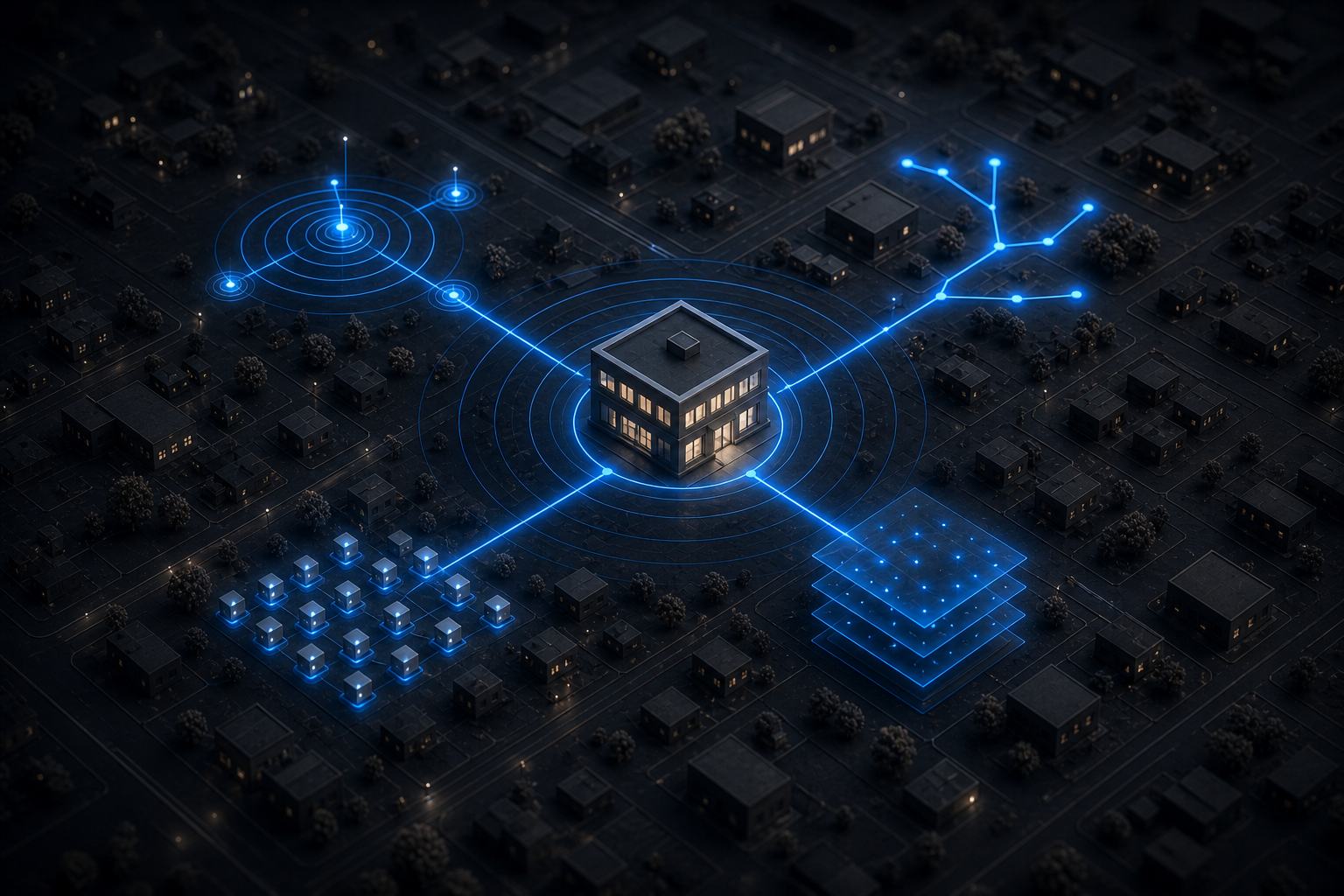 Abstract business node connected to coordinated profile information signals