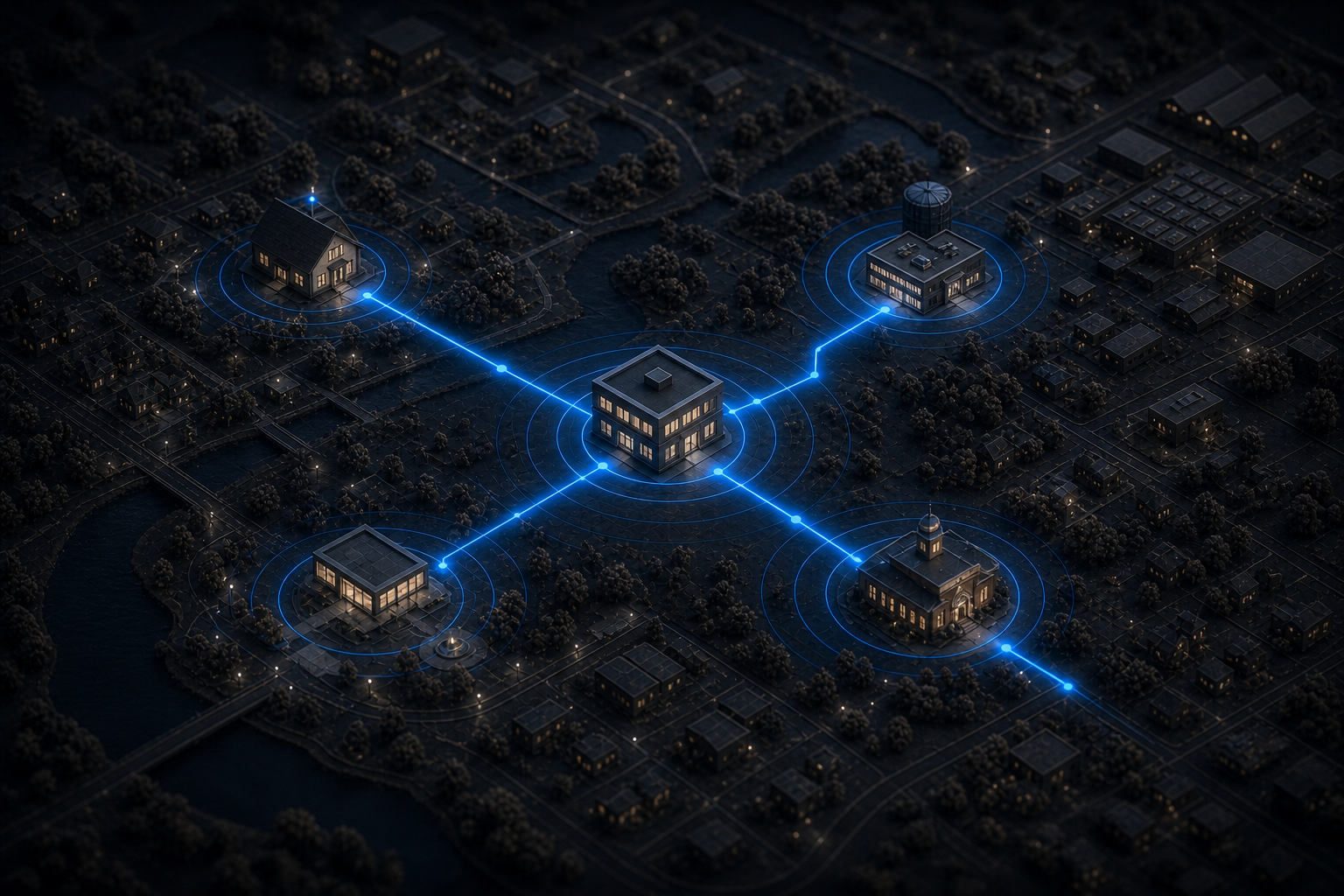 Distinct community structures connected through a coordinated local landing-page strategy